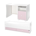 Bed TREND PLUS NEW white+orchid pink Variant A /teen bed; study desk&cupboard/